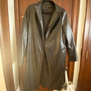 Black long leather jacket (never worn)